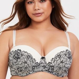 Lace Print Push Up Strapless Bra